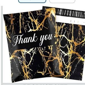 Black Gold Marble Thank You Poly‎ Mailers 10x13 Shipping Bags Self Seal